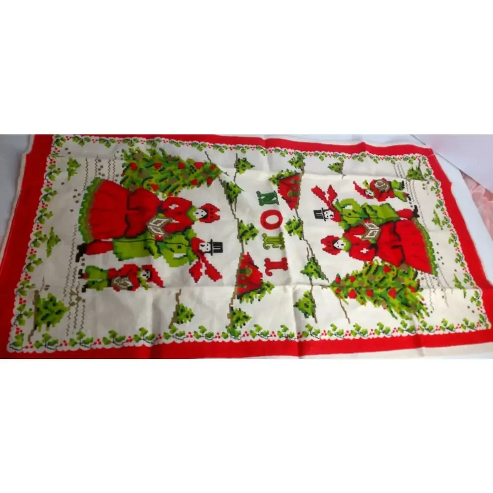 Vintage Parisian Prints Victorian Noel Carolers Christmas Kitchen Tea Towel